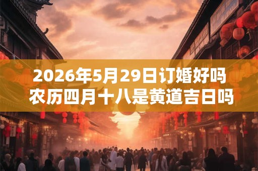 2026年5月29日订婚好吗 农历四月十八是黄道吉日吗 2026年5月29日订婚好吗 农历四月十八是黄道吉日吗