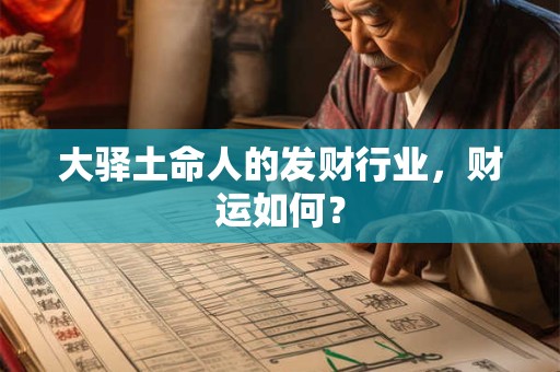 大驿土命人的发财行业,财运如何? 大驿土命人的发财行业,财运如何?