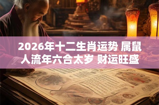 2026年十二生肖运势 属鼠人流年六合太岁 财运旺盛