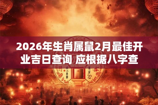 2026年生肖属鼠2月最佳开业吉日查询 应根据八字查询 2026年生肖属鼠2月最佳开业吉日查询 应根据八字查询