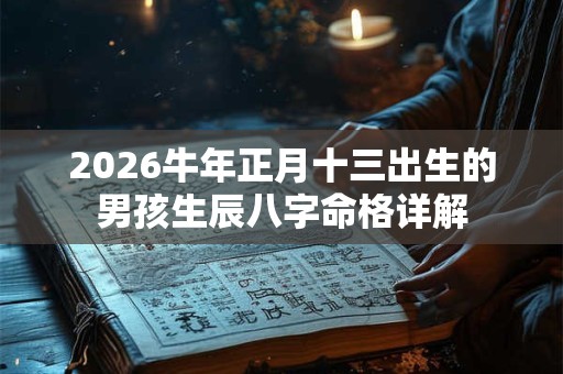 2026牛年正月十三出生的男孩生辰八字命格详解 2026牛年正月十三出生的男孩生辰八字命格详解