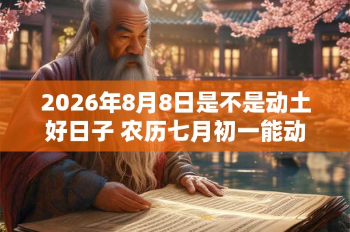 2026年8月8日是不是动土好日子 农历七月初一能动土吗 2026年8月8日是不是动土好日子 农历七月初一能动土吗