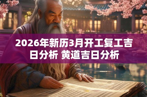 2026年新历3月开工复工吉日分析 黄道吉日分析 2026年新历3月开工复工吉日分析 黄道吉日分析