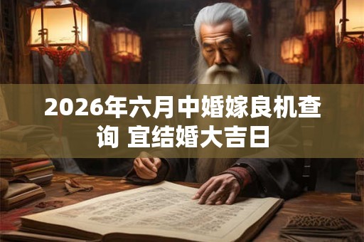 2026年六月中婚嫁良机查询 宜结婚大吉日