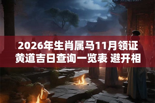 2026年生肖属马11月领证黄道吉日查询一览表 避开相冲生肖 2026年生肖属马11月领证黄道吉日查询一览表 避开相冲生肖