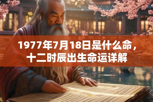 1977年7月18日是什么命,十二时辰出生命运详解 1977年7月18日是什么命,十二时辰出生命运详解