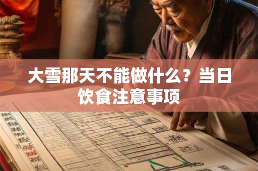 大雪那天不能做什么?当日饮食注意事项 大雪那天不能做什么?当日饮食注意事项