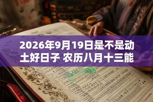 2026年9月19日是不是动土好日子 农历八月十三能动土吗 2026年9月19日是不是动土好日子 农历八月十三能动土吗