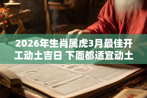 2026年生肖属虎3月最佳开工动土吉日 下面都适宜动土 2026年生肖属虎3月最佳开工动土吉日 下面都适宜动土