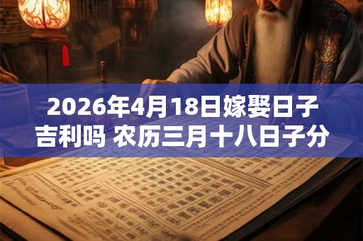 2026年4月18日嫁娶日子吉利吗 农历三月十八日子分析