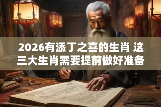 2026有添丁之喜的生肖 这三大生肖需要提前做好准备 2026有添丁之喜的生肖 这三大生肖需要提前做好准备