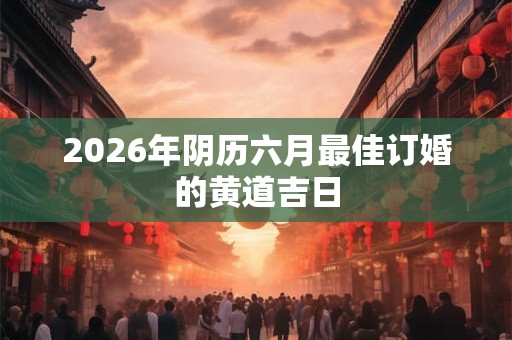 2026年阴历六月最佳订婚的黄道吉日