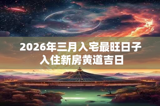 2026年三月入宅最旺日子 入住新房黄道吉日 2026年三月入宅最旺日子 入住新房黄道吉日
