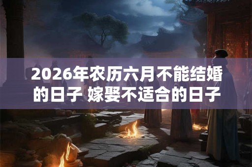 2026年农历六月不能结婚的日子 嫁娶不适合的日子 2026年农历六月不能结婚的日子 嫁娶不适合的日子