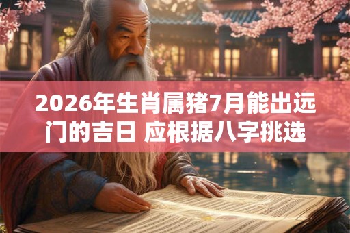 2026年生肖属猪7月能出远门的吉日 应根据八字挑选