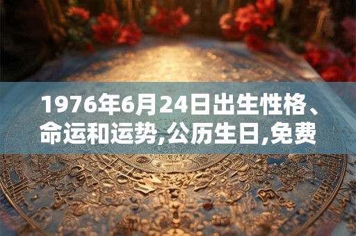 1976年6月24日出生性格、命运和运势,公历生日,免费算命 1976年6月24日出生性格、命运和运势,公历生日,免费算命
