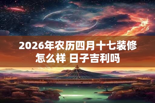 2026年农历四月十七装修怎么样 日子吉利吗 2026年农历四月十七装修怎么样 日子吉利吗