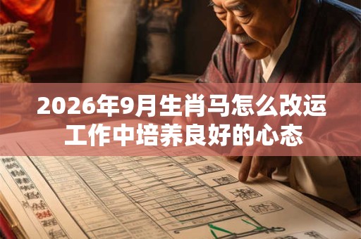 2026年9月生肖马怎么改运 工作中培养良好的心态 2026年9月生肖马怎么改运 工作中培养良好的心态