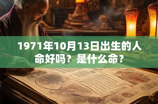 1971年10月13日出生的人命好吗?是什么命? 1971年10月13日出生的人命好吗?是什么命?