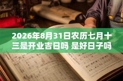 2026年8月31日农历七月十三是开业吉日吗 是好日子吗