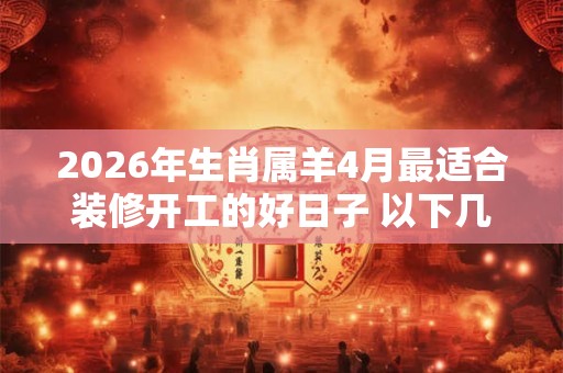 2026年生肖属羊4月最适合装修开工的好日子 以下几天就不错 2026年生肖属羊4月最适合装修开工的好日子 以下几天就不错
