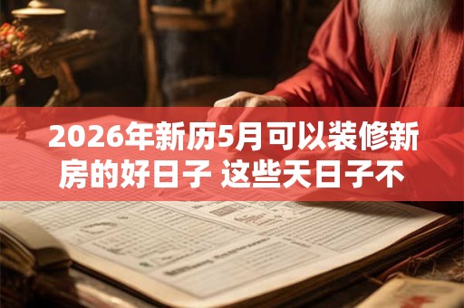 2026年新历5月可以装修新房的好日子 这些天日子不错 2026年新历5月可以装修新房的好日子 这些天日子不错