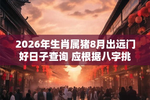 2026年生肖属猪8月出远门好日子查询 应根据八字挑选