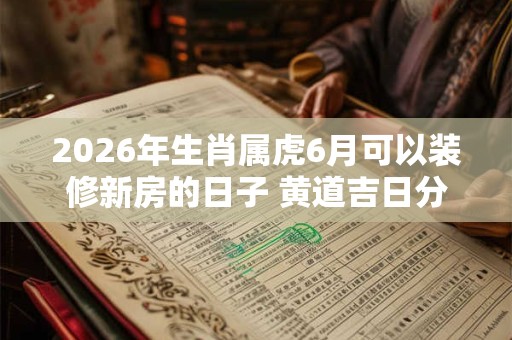 2026年生肖属虎6月可以装修新房的日子 黄道吉日分析