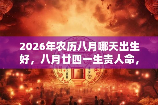 2026年农历八月哪天出生好,八月廿四一生贵人命,迎大财赚大钱 2026年农历八月哪天出生好,八月廿四一生贵人命,迎大财赚大钱