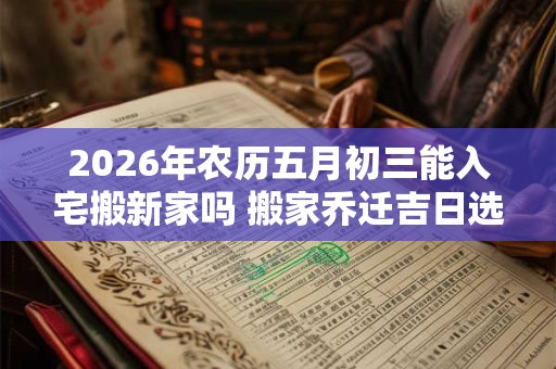 2026年农历五月初三能入宅搬新家吗 搬家乔迁吉日选择 2026年农历五月初三能入宅搬新家吗 搬家乔迁吉日选择