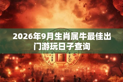 2026年9月生肖属牛最佳出门游玩日子查询 2026年9月生肖属牛最佳出门游玩日子查询