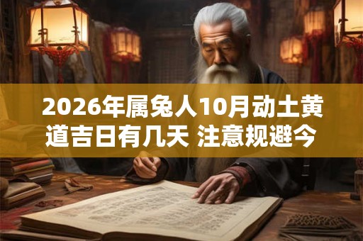 2026年属兔人10月动土黄道吉日有几天 注意规避今日所冲 2026年属兔人10月动土黄道吉日有几天 注意规避今日所冲