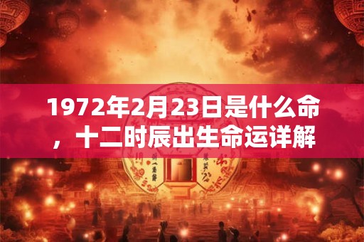 1972年2月23日是什么命,十二时辰出生命运详解 1972年2月23日是什么命,十二时辰出生命运详解