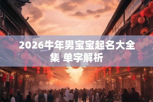 2026牛年男宝宝起名大全集 单字解析 2026牛年男宝宝起名大全集 单字解析
