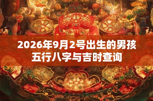 2026年9月2号出生的男孩五行八字与吉时查询