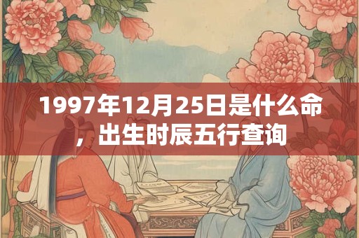 1997年12月25日是什么命，出生时辰五行查询