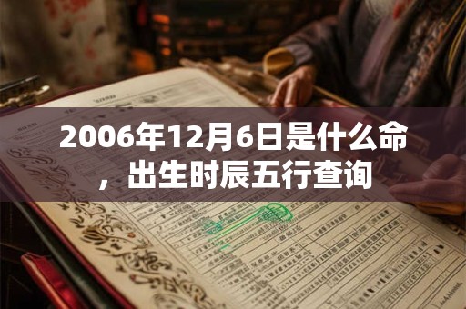 2006年12月6日是什么命,出生时辰五行查询 2006年12月6日是什么命,出生时辰五行查询