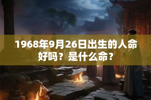 1968年9月26日出生的人命好吗?是什么命? 1968年9月26日出生的人命好吗?是什么命?