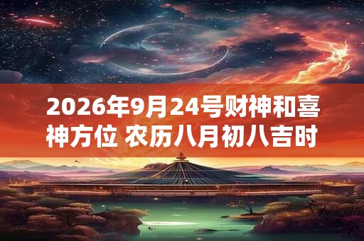 2026年9月24号财神和喜神方位 农历八月初八吉时查询 2026年9月24号财神和喜神方位 农历八月初八吉时查询
