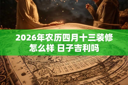 2026年农历四月十三装修怎么样 日子吉利吗 2026年农历四月十三装修怎么样 日子吉利吗