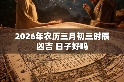 2026年农历三月初三时辰凶吉 日子好吗