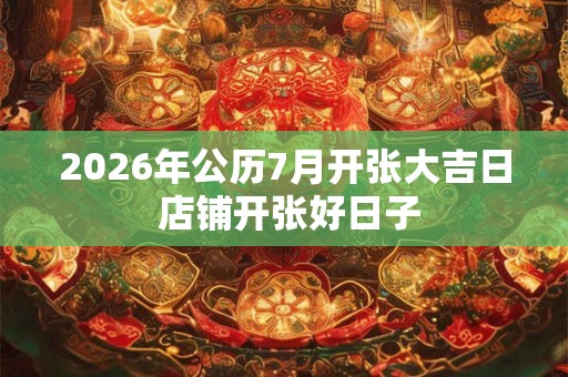2026年公历7月开张大吉日 店铺开张好日子