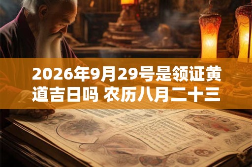 2026年9月29号是领证黄道吉日吗 农历八月二十三日子好吗 2026年9月29号是领证黄道吉日吗 农历八月二十三日子好吗