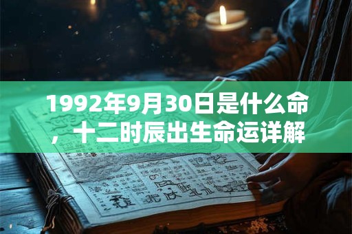 1992年9月30日是什么命,十二时辰出生命运详解 1992年9月30日是什么命,十二时辰出生命运详解