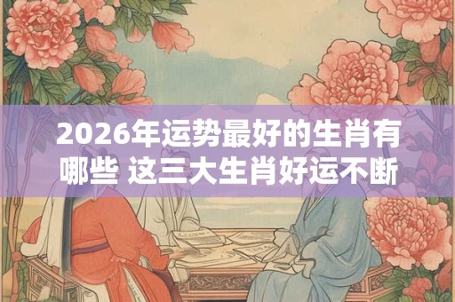 2026年运势最好的生肖有哪些 这三大生肖好运不断 2026年运势最好的生肖有哪些 这三大生肖好运不断