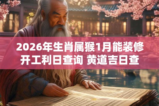 2026年生肖属猴1月能装修开工利日查询 黄道吉日查询 2026年生肖属猴1月能装修开工利日查询 黄道吉日查询