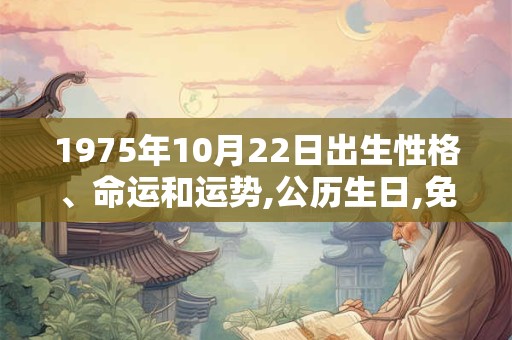1975年10月22日出生性格、命运和运势,公历生日,免费算命