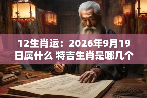12生肖运:2026年9月19日属什么 特吉生肖是哪几个 12生肖运:2026年9月19日属什么 特吉生肖是哪几个