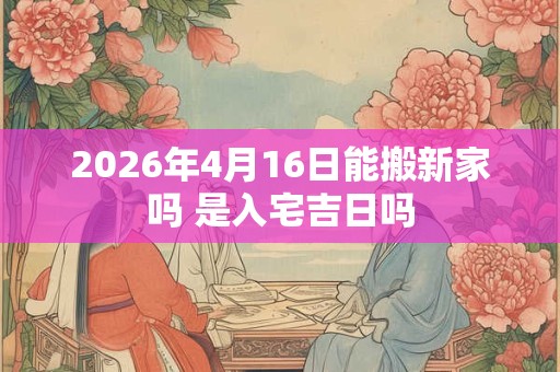 2026年4月16日能搬新家吗 是入宅吉日吗 2026年4月16日能搬新家吗 是入宅吉日吗