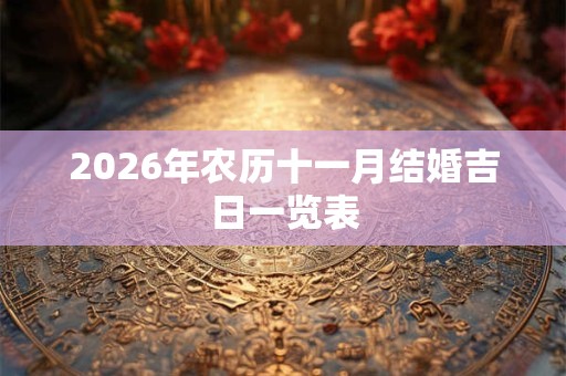 2026年农历十一月结婚吉日一览表 2026年农历十一月结婚吉日一览表